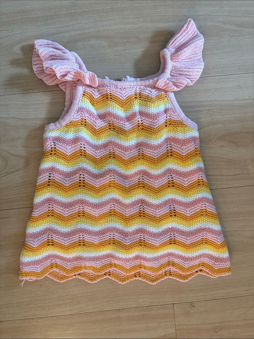 Haute Hippie Pink, Yellow & White Chevron Knit Tank